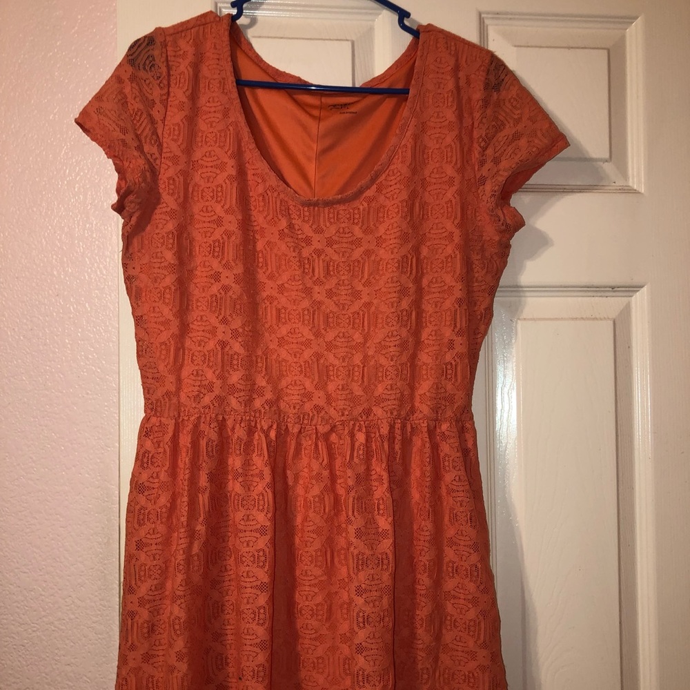CORAL COLORED SKATER DRESS